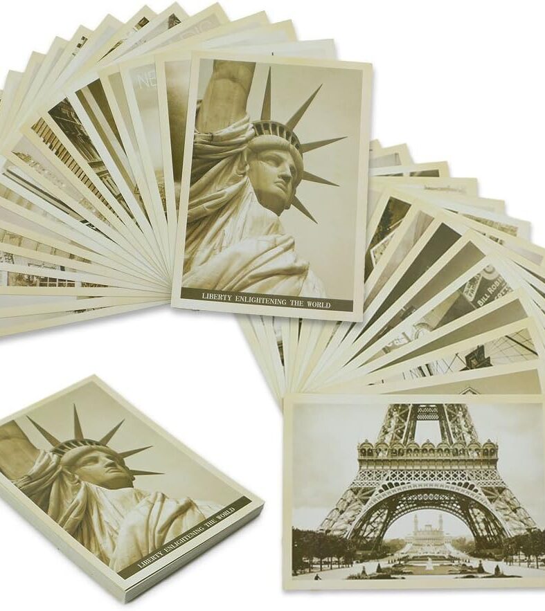 32pcs Retro Old Travel Postcards Vintage Landscape Photo Picture Poster Post Cards Greeting Cards Collectable Vintage Postcards Bulk for Worth Collecting Exchanging
